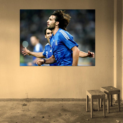 Georgios Samaras Goal Celebration Greece Football Wall Art Print Poster