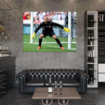 Tim Howard Goalkeeper Stance Post USA Soccer Football Wall Art Print Poster