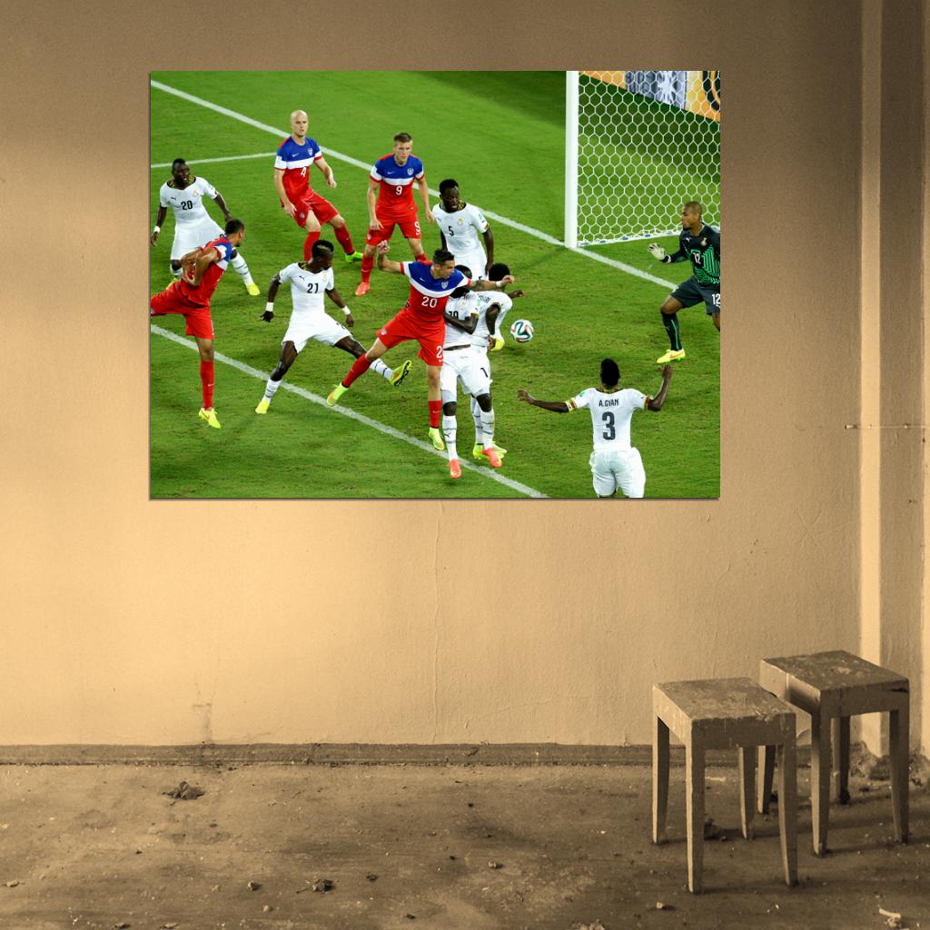 Clint Dempsey Captain Header Goal USA Soccer Football Wall Art Print Poster
