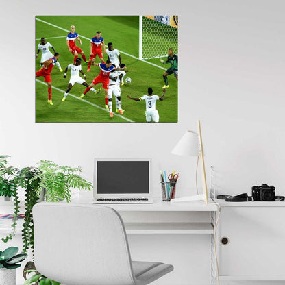 Clint Dempsey Captain Header Goal USA Soccer Football Wall Art Print Poster