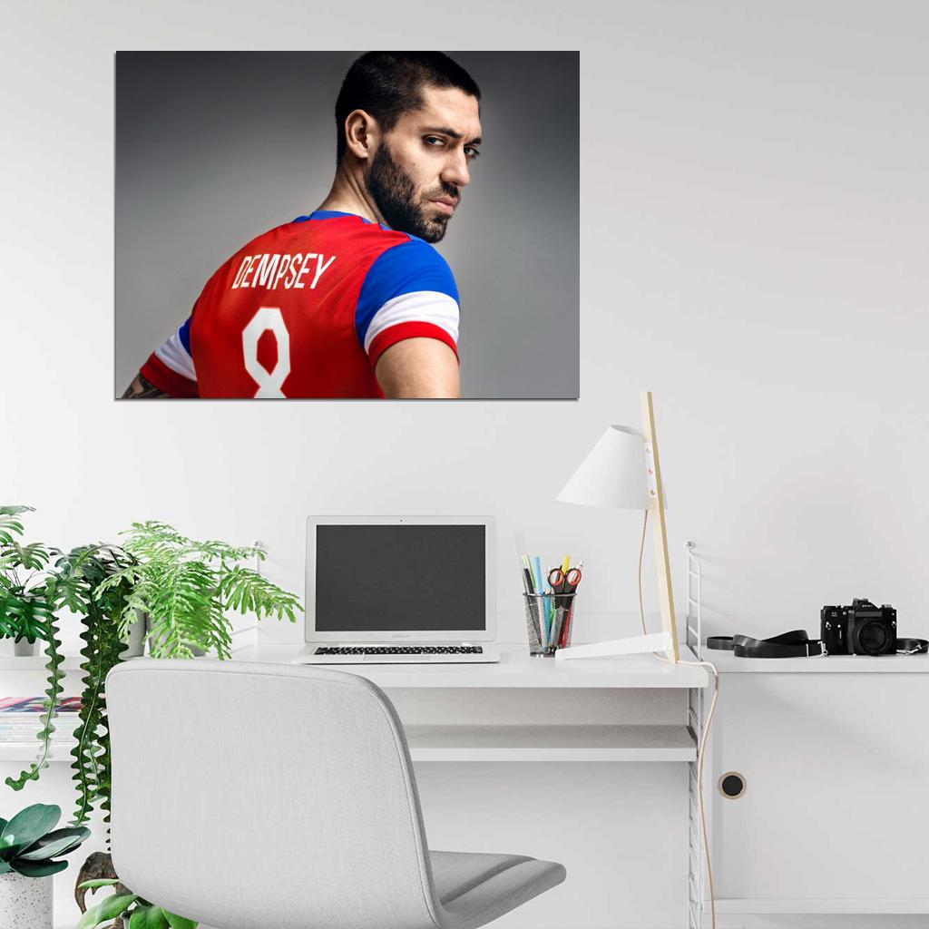 Clint Dempsey Captain Jersey USA FIFA World Cup Brazil Wall Art Print Poster