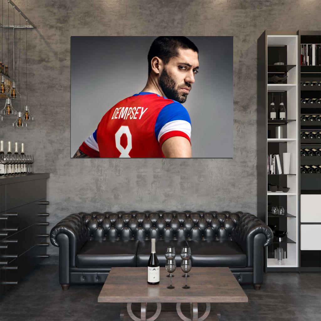 Clint Dempsey Captain Jersey USA FIFA World Cup Brazil Wall Art Print Poster
