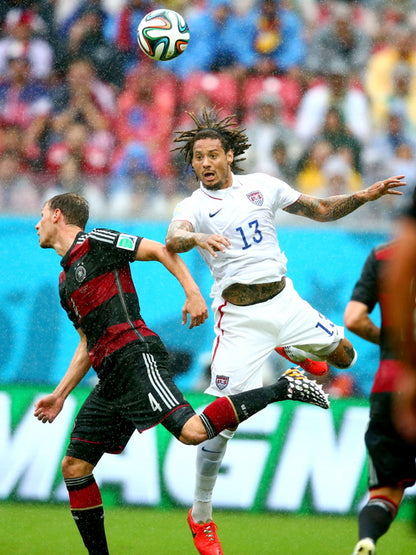 Jermaine Jones Header USA Brazil Soccer Football Wall Art Print Poster