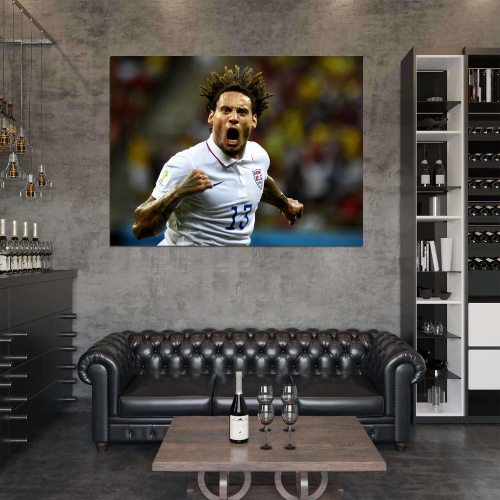Jermaine Jones Goal Celebration USA World Cup Soccer Wall Art Print Poster