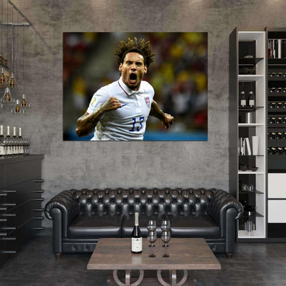 Jermaine Jones Goal Celebration USA World Cup Soccer Wall Art Print Poster