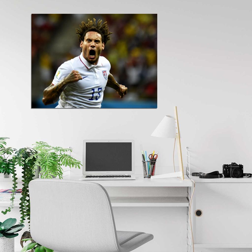Jermaine Jones Goal Celebration USA World Cup Soccer Wall Art Print Poster