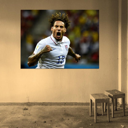 Jermaine Jones Goal Celebration USA World Cup Soccer Wall Art Print Poster