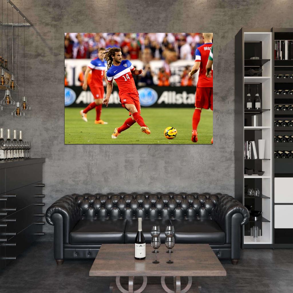 Kyle Beckerman Pass USA Soccer Football Wall Art Print Poster