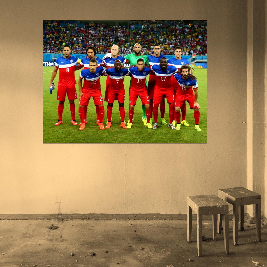 Team Players USA 2014 FIFA World Cup Soccer Football Wall Art Print Poster