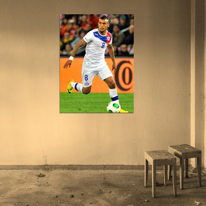 Arturo Vidal Chile World Cup Brazil Soccer Football Wall Art Print Poster