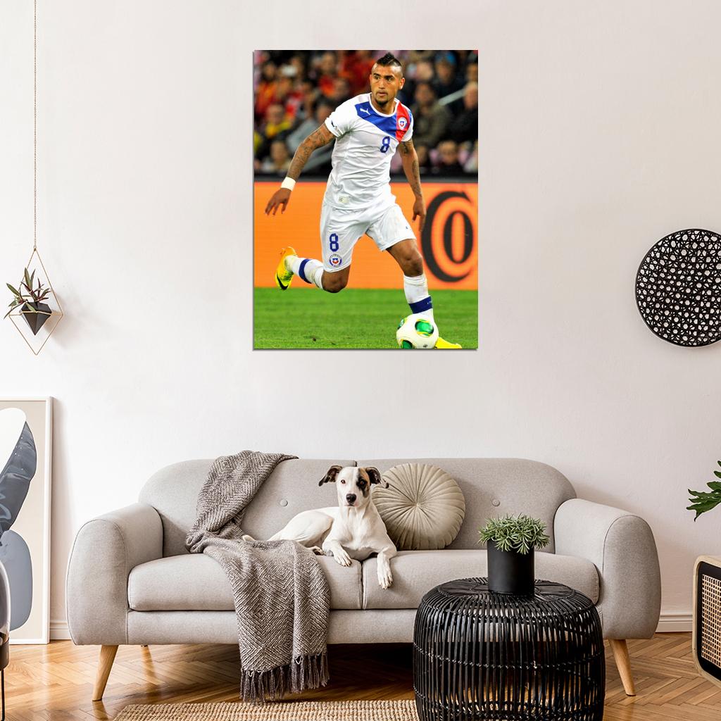 Arturo Vidal Chile World Cup Brazil Soccer Football Wall Art Print Poster
