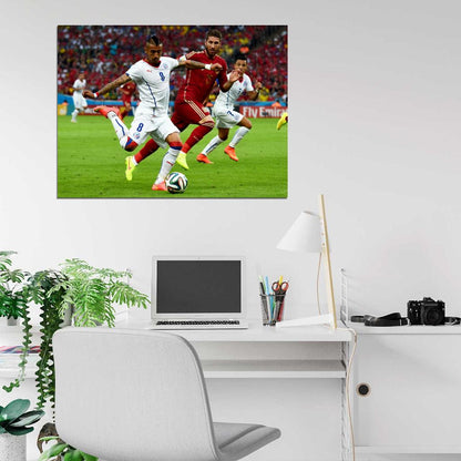 Arturo Vidal Shot Chile FIFA World Cup Soccer Football Wall Art Print Poster