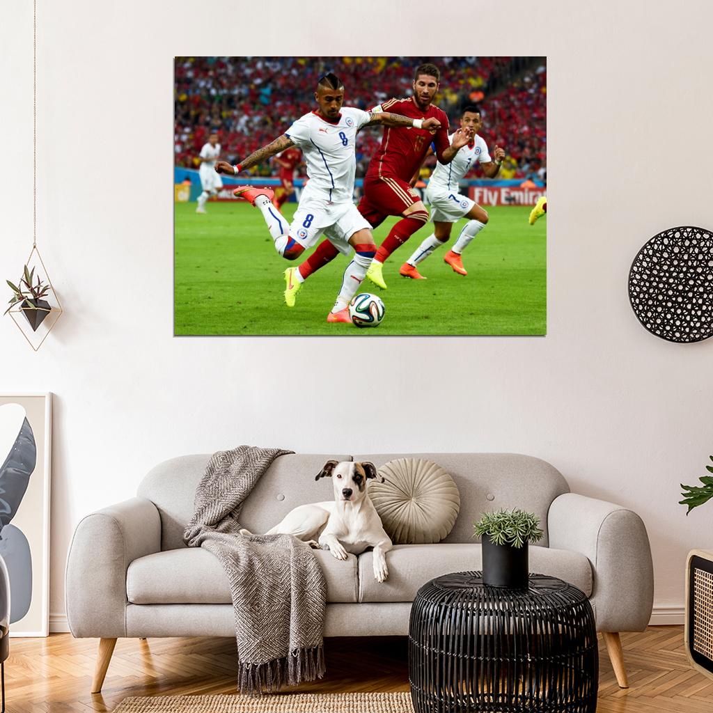 Arturo Vidal Shot Chile FIFA World Cup Soccer Football Wall Art Print Poster