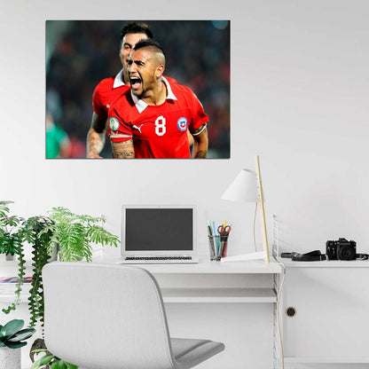 Arturo Vidal Goal Celebration Chile 2014 World Cup Wall Art Print Poster