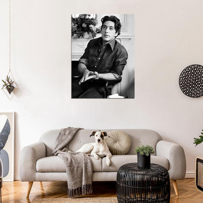 Al Pacino Brilliant Actor Young Handsome Charming BW Wall Art Print Poster