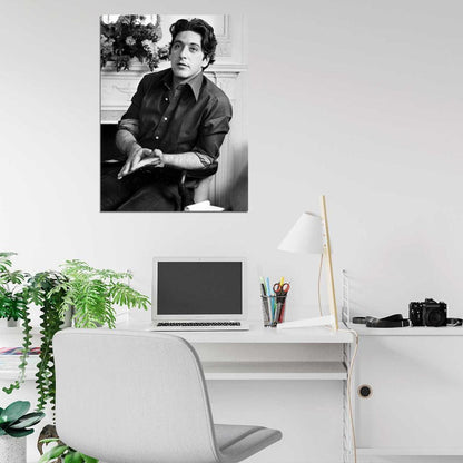 Al Pacino Brilliant Actor Young Handsome Charming BW Wall Art Print Poster