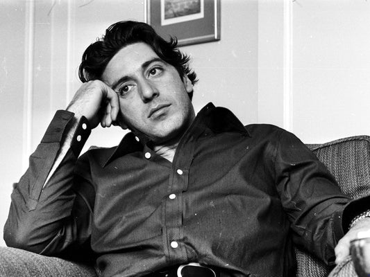 Al Pacino Actor Handsome Young Chair BW Wall Art Print Poster