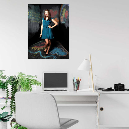 Alison Brie Dress Chalk Innocent Beautiful Actress Wall Art Print Poster