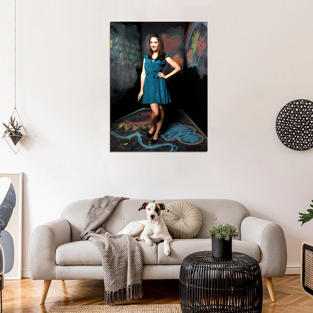 Alison Brie Dress Chalk Innocent Beautiful Actress Wall Art Print Poster