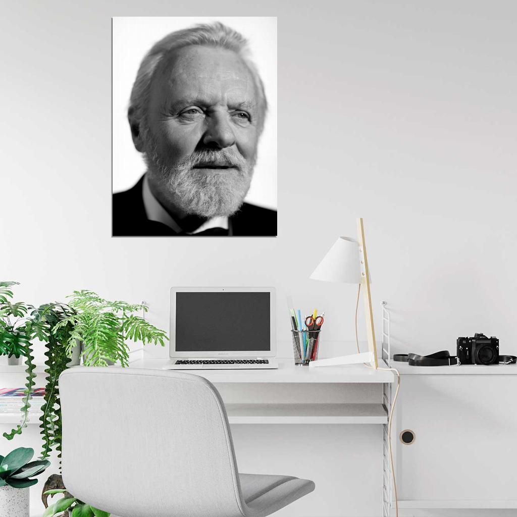 Anthony Hopkins Amazing Actor Portrait Rare BW Wall Art Print Poster