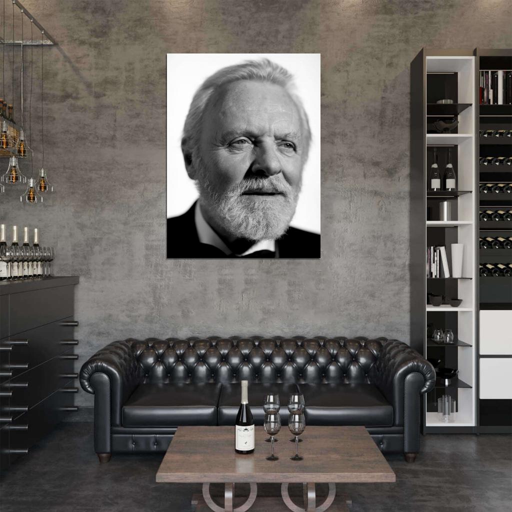 Anthony Hopkins Amazing Actor Portrait Rare BW Wall Art Print Poster