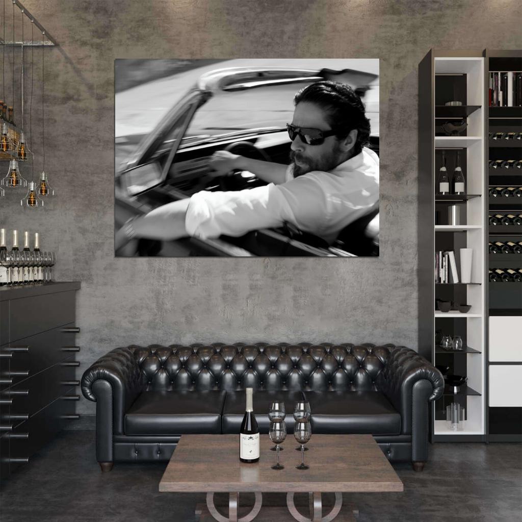 Benicio del Toro Sunglasses Beard Handsome Amazing BW Wall Art Print Poster