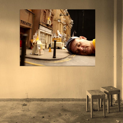 Bill Murray Sleeping Cap Road Street City Actor Rare Wall Art Print Poster