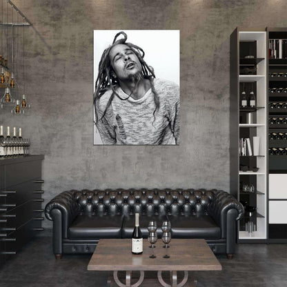 Brad Pitt Dreadlocks Torn Sweater Amazing Actor BW Wall Art Print Poster