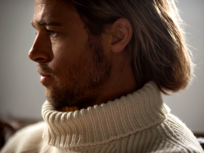 Brad Pitt Portrait Long Hair Handsome Awesome Actor Wall Art Print Poster