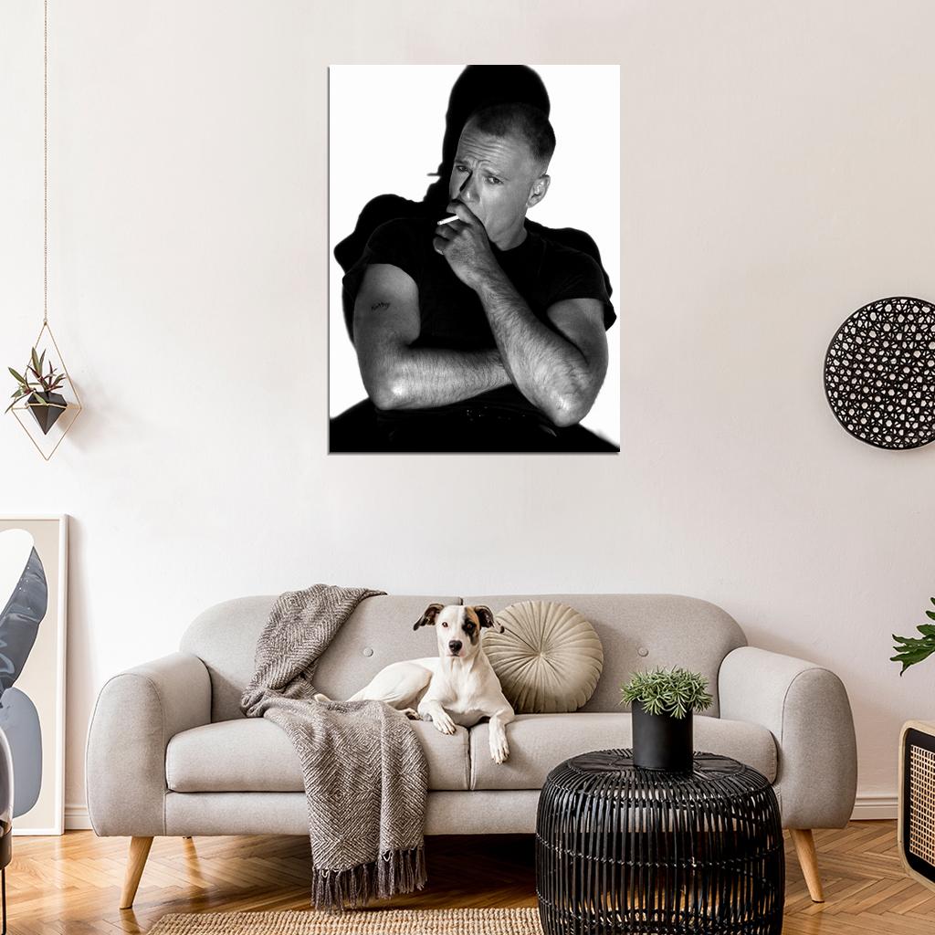 Bruce Willis Handsome Young Awesome Shadow Actor BW Wall Art Print Poster