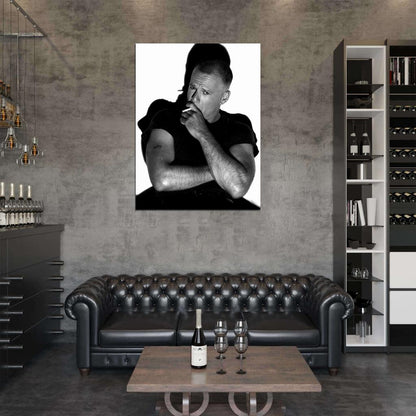 Bruce Willis Handsome Young Awesome Shadow Actor BW Wall Art Print Poster