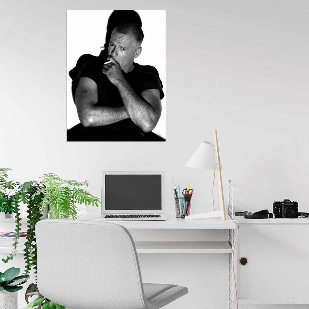 Bruce Willis Handsome Young Awesome Shadow Actor BW Wall Art Print Poster