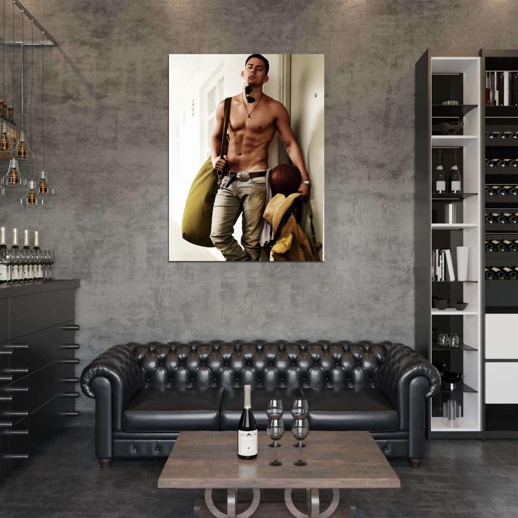Channing Tatum Sexy Hot Shirtless Basketball Actor Wall Art Print Poster