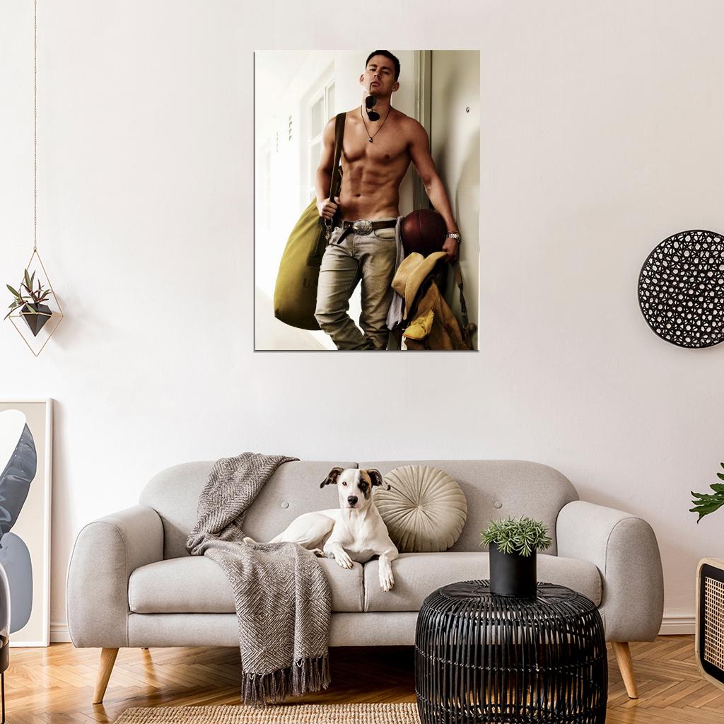 Channing Tatum Sexy Hot Shirtless Basketball Actor Wall Art Print Poster