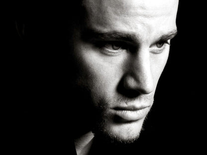 Channing Tatum Portrait BW Amazing Handsome Actor Wall Art Print Poster