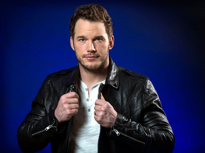 Chris Pratt Portrait Leather Jacket Handsome Awesome Wall Art Print Poster