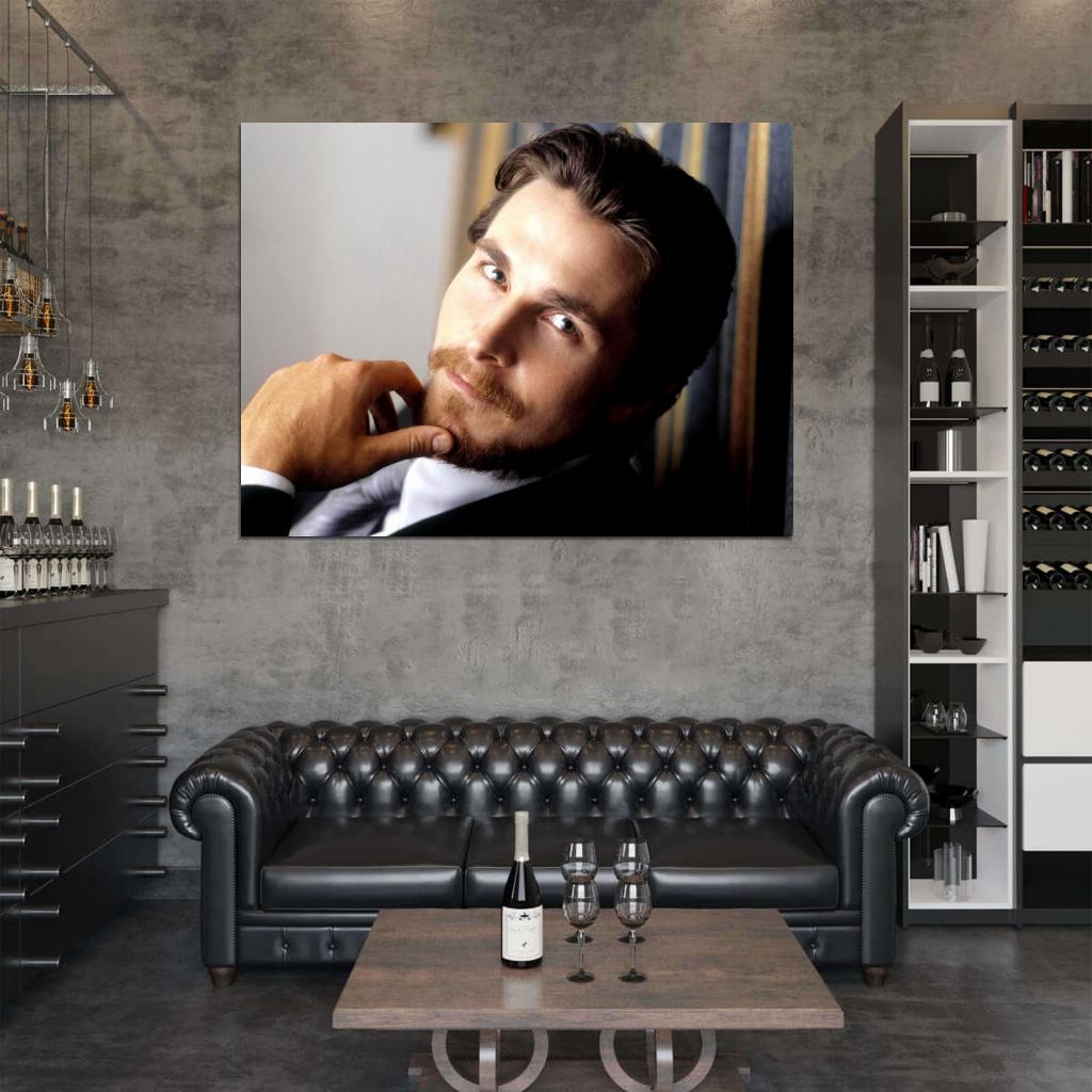 Christian Bale Portrait Suit Handsome Charming Awesome Wall Art Print Poster