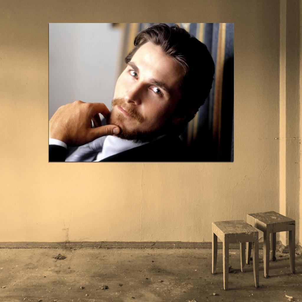 Christian Bale Portrait Suit Handsome Charming Awesome Wall Art Print Poster