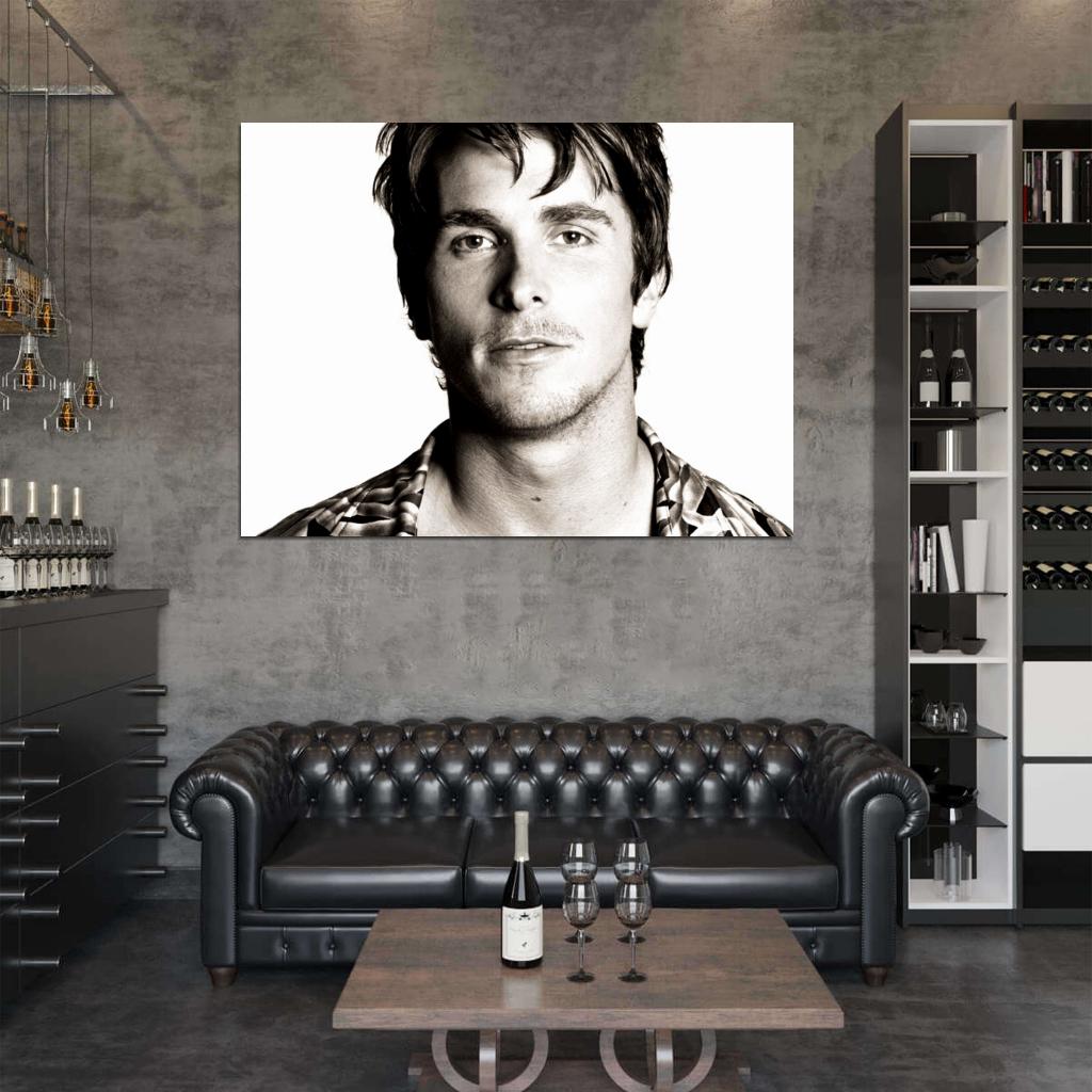 Christian Bale Portrait Young Handsome Charming BW Wall Art Print Poster
