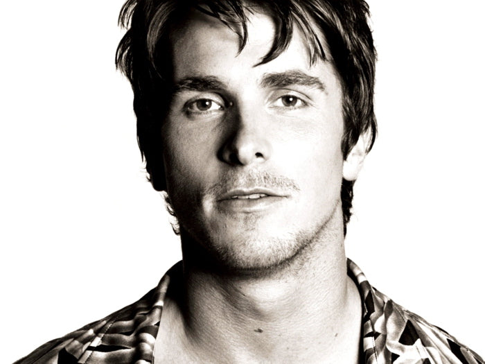 Christian Bale Portrait Young Handsome Charming BW Wall Art Print Poster