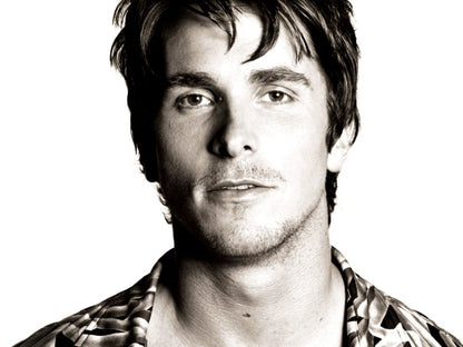 Christian Bale Portrait Young Handsome Charming BW Wall Art Print Poster