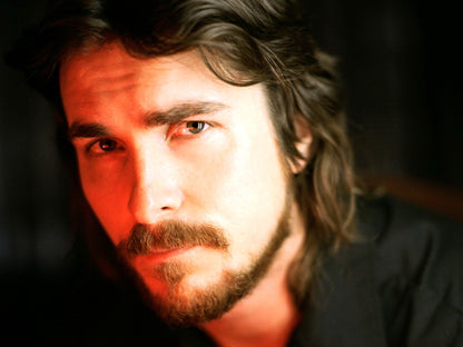 Christian Bale Portrait Handsome Charming Beard Actor Wall Art Print Poster