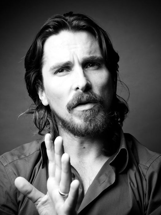 Christian Bale Amazing BW Portrait Handsome Beard Wall Art Print Poster