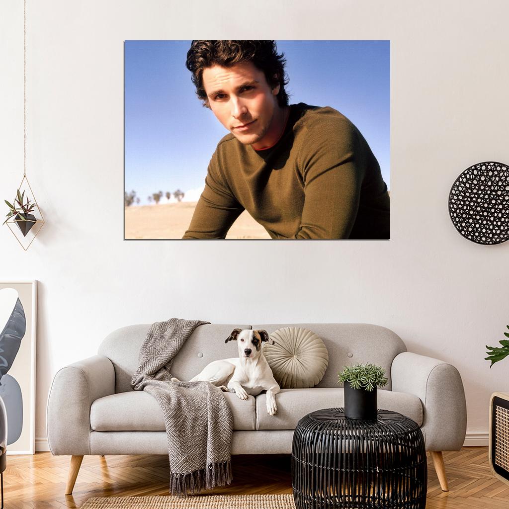 Christian Bale Portrait Handsome Young Charming Desert Wall Art Print Poster