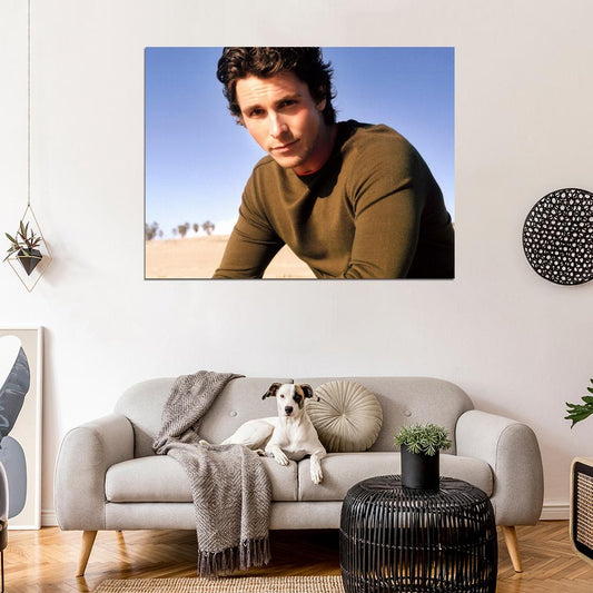 Christian Bale Portrait Handsome Young Charming Desert Wall Art Print Poster