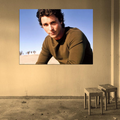 Christian Bale Portrait Handsome Young Charming Desert Wall Art Print Poster