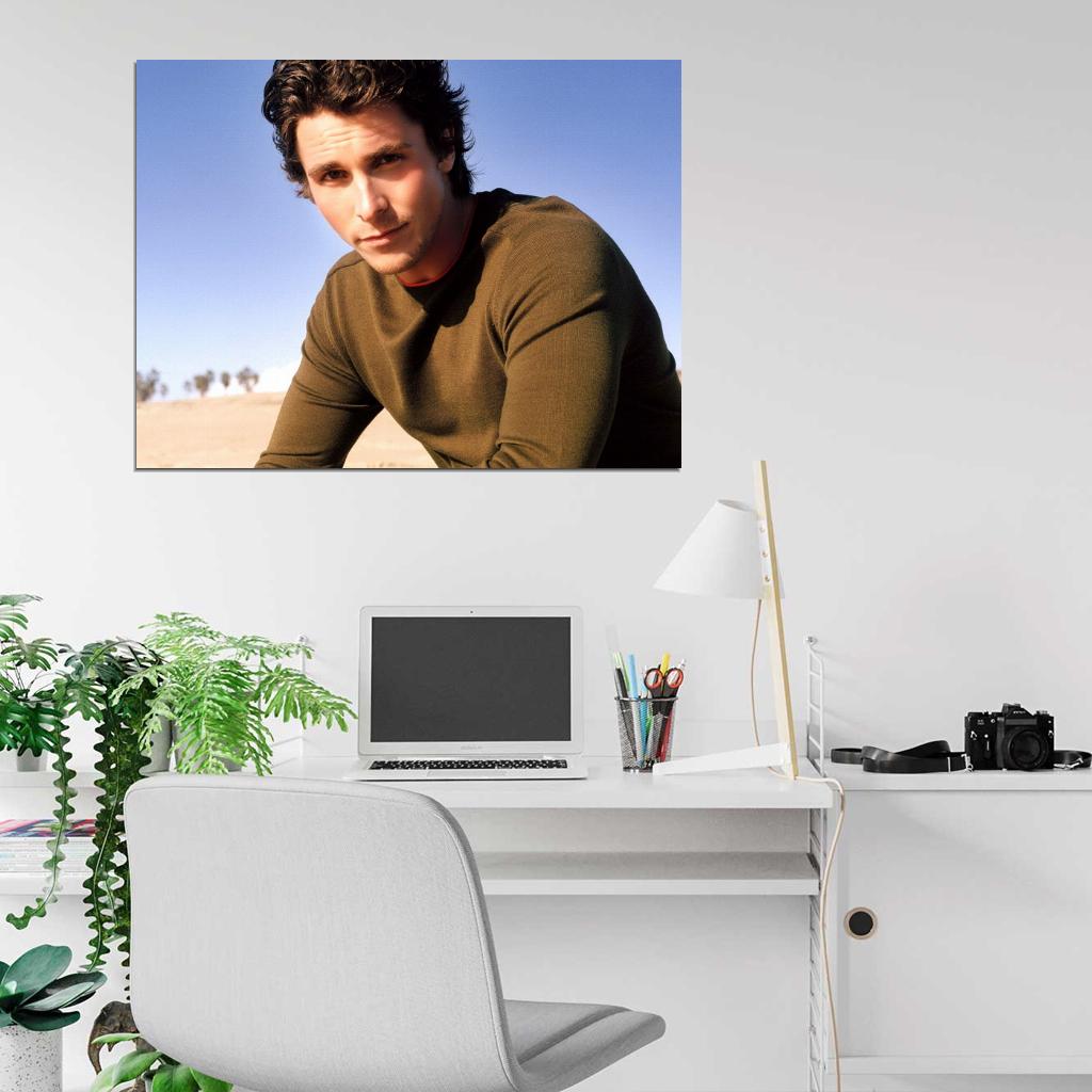 Christian Bale Portrait Handsome Young Charming Desert Wall Art Print Poster