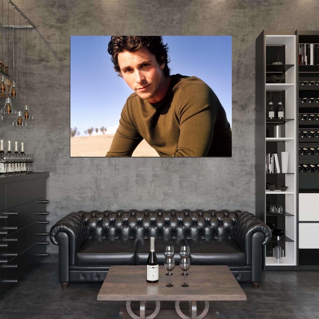 Christian Bale Portrait Handsome Young Charming Desert Wall Art Print Poster