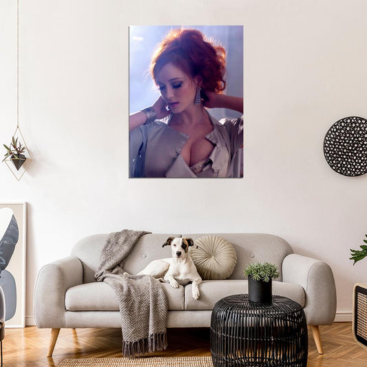 Christina Hendricks Hot Sexy Cleavage Redhead Light Wall Art Print Poster