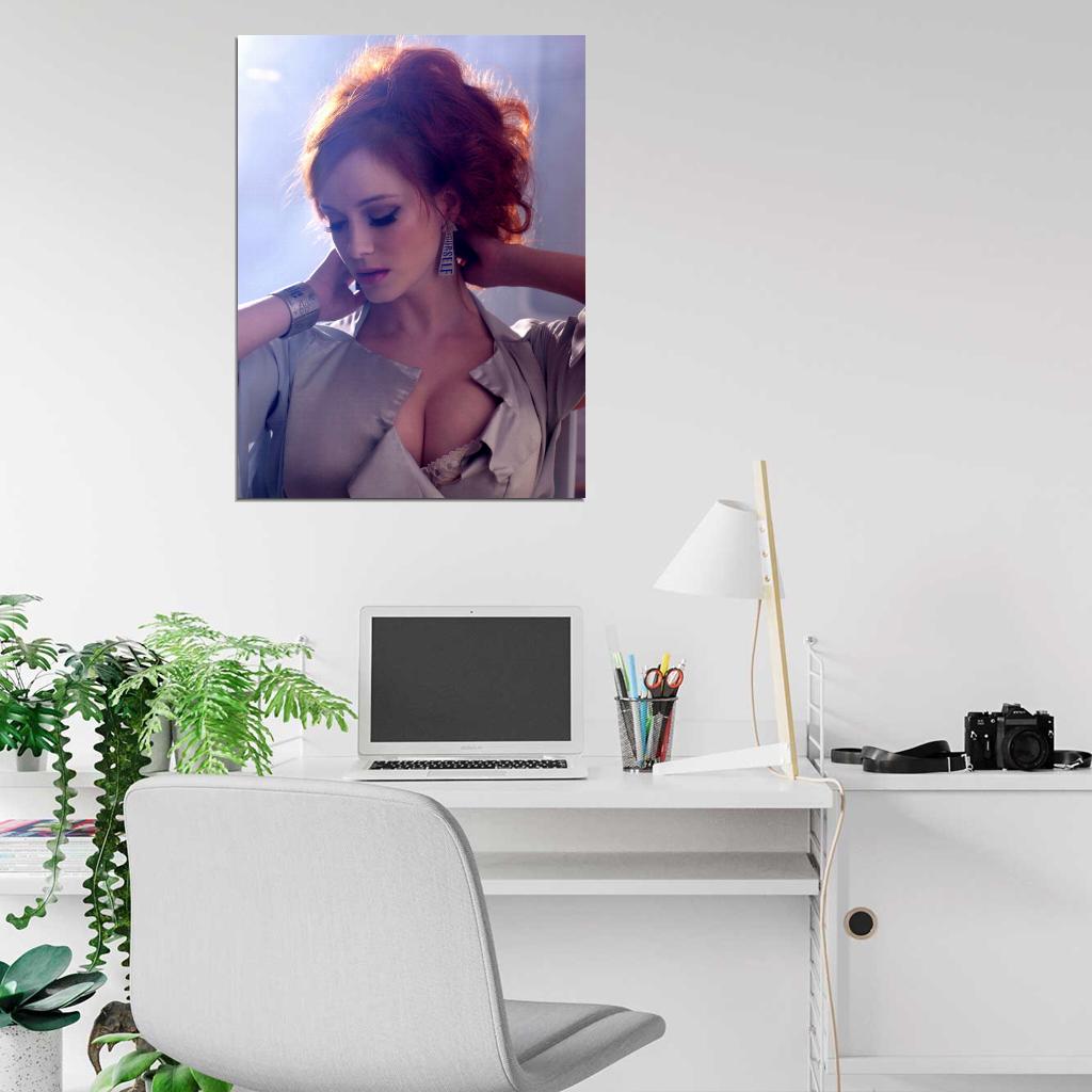 Christina Hendricks Hot Sexy Cleavage Redhead Light Wall Art Print Poster